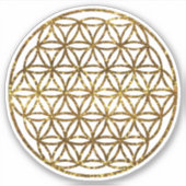 金ゴールドキラキラ輝く生命の花 シール (正面)