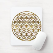 金ゴールドキラキラ輝く生命の花 マウスパッド (マウス)