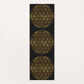 金ゴールドキラキラ輝く生命の花 ヨガマット (正面)