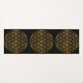 金ゴールドキラキラ輝く生命の花 ヨガマット (正面(横))