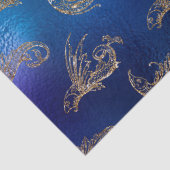 金ゴールドキラキラ輝く魚の青いデコパージュ 薄葉紙 (詳細)