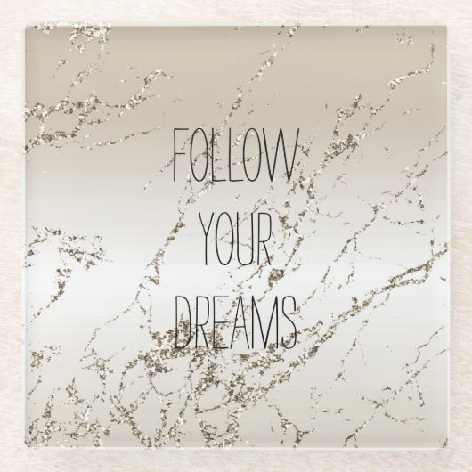 金ゴールドキラキラ輝グラデーションき ガラスコースター (正面)