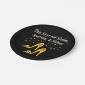 金ゴールドキラキラ50th誕生日シュークイーン ペーパープレート (アングル)