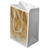 金ゴールドキリスト救世主クリスチャン・クリスマス ミディアムペーパーバッグ (裏面アングル)