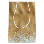 金ゴールドキリスト救世主クリスチャン・クリスマス ミディアムペーパーバッグ (裏面)