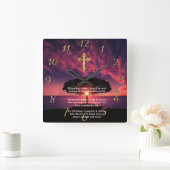 金ゴールドキリスト教の信仰は私が今日行く所と交わる スクエア壁時計 (ホーム)