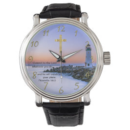 金ゴールドキリスト教の信仰は私が今日行く所と交わる 腕時計