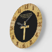 金ゴールドキリスト教信仰とおもしろいことわざ2 ラージ壁時計 (傾斜)
