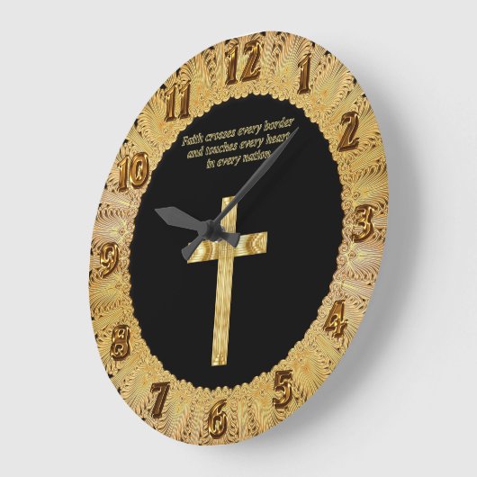 金ゴールドキリスト教信仰とおもしろいことわざ2 ラージ壁時計 (傾斜)