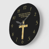 金ゴールドキリスト教信仰とおもしろいことわざ3 ラージ壁時計 (傾斜)
