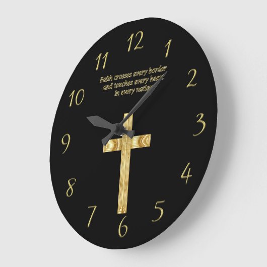金ゴールドキリスト教信仰とおもしろいことわざ3 ラージ壁時計 (傾斜)