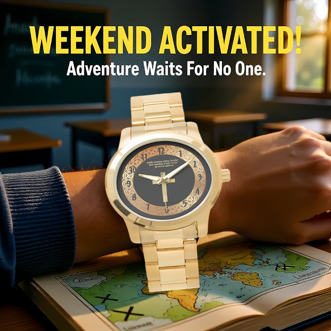 金ゴールドキリスト教信仰とことわざのおもしろい交差 腕時計 (クリエイターアップロード済み)