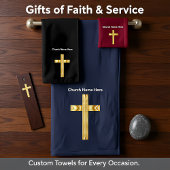 金ゴールドキリスト教信仰はモノグラムと交差 バスタオルセット