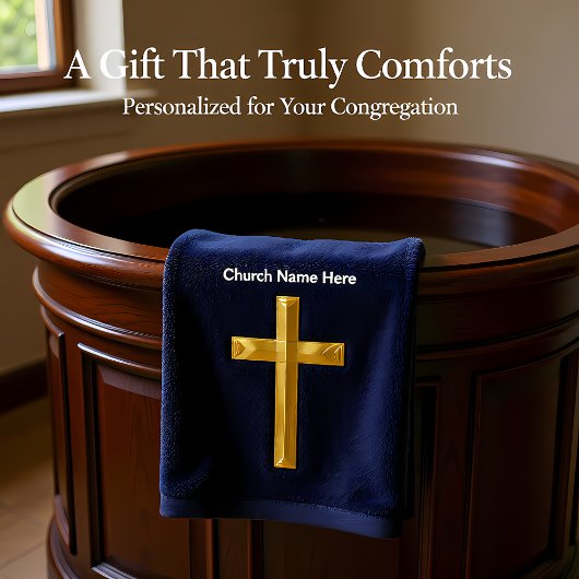 金ゴールドキリスト教信仰はモノグラムと交差 バスタオルセット