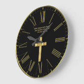 金ゴールドキリスト教信仰クロス ラージ壁時計 (傾斜)
