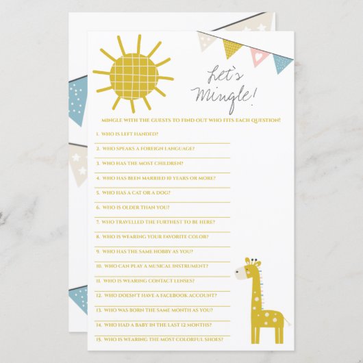 金ゴールドキリン交じろう!赤ちゃんシャワーゲーム (正面/裏面)