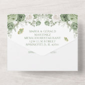 金ゴールドキンセアニラセージグリーンクラウンオールインワン オールインワン招待状 (裏面)