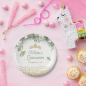 金ゴールドキンセアニラセージグリーンクラウンバタフライ ペーパープレート (パーティー)