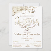 金ゴールドキンセアニラ招待状テンプレート 招待状 (正面)