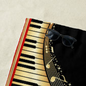 金ゴールドキーボード及び赤ストライプ ビーチタオル (インサイチュ)