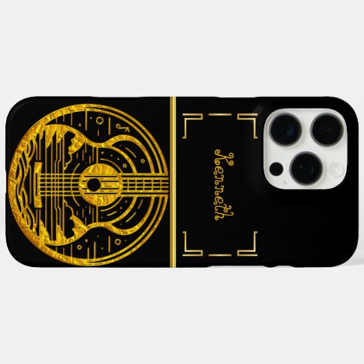 金ゴールドギターアーティストショーケースミュージカルエレガンス Case-Mate iPhoneケース (裏面 (横))