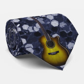 金ゴールドギターブルーフェイクグリッター ネクタイ (ロール)