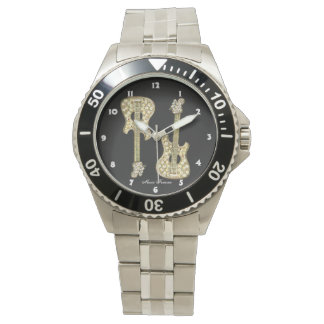 金ゴールドギター 腕時計