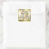 金ゴールドギフトボックスありがとう スクエアシール (バッグ)