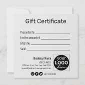 金ゴールドギフトボックスグリッター雪片レッドギフトカード (裏面)