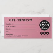 金ゴールドギフト弓サテンリボントレンディーピンクギフトカード (裏面)