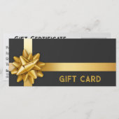 金ゴールドギフト弓サテンリボントレンディーブラックギフトカード (正面/裏面)