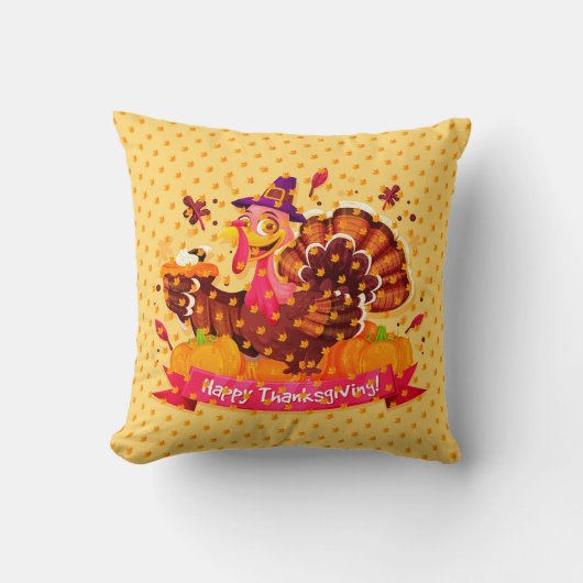 金ゴールドギフト感謝祭最高の秋時間 クッション (正面)
