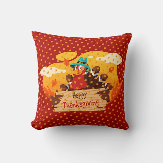 金ゴールドギフト感謝祭最高の秋時間 クッション (正面)