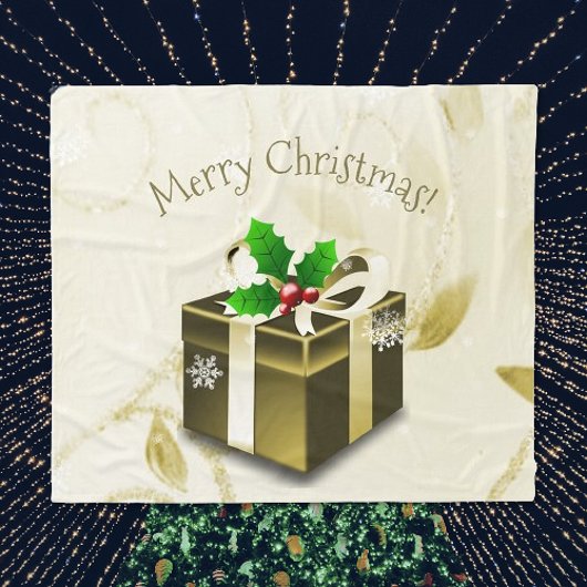 金ゴールドギフト毛布 フリースブランケット