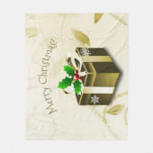 金ゴールドギフト毛布 フリースブランケット (正面)