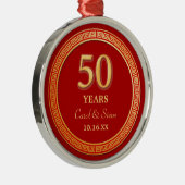 金ゴールドギリシャ鍵フレームレッド50周年記念 メタルオーナメント (右)