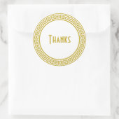 金ゴールドギリシャ鍵縁ど文具 ラウンドシール (バッグ)