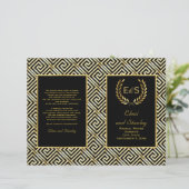 金ゴールドギリシャ鍵&ローレルリース結婚式プログラム (スタンド正面)