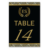 金ゴールドギリシャ鍵、ローレル結婚リースのテーブル番号 テーブルナンバー (裏面)