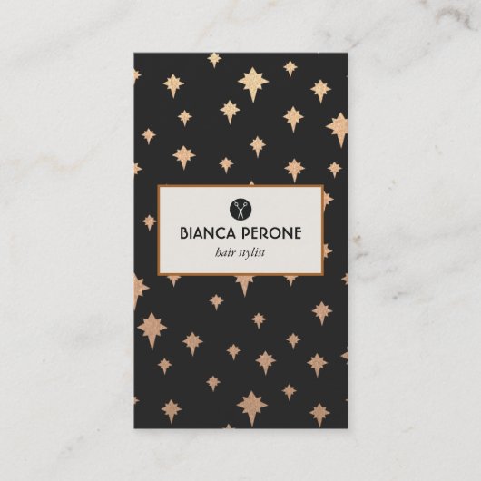 金ゴールドギルタスターズ美容師サロン鋏 名刺 (正面)