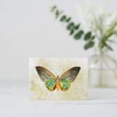 *~*金ゴールドギルドバタフライ金ゴールドグリッター白 名刺 (スタンド正面)