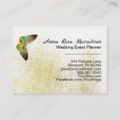 *~*金ゴールドギルドバタフライ金ゴールドグリッター白 名刺 (裏面)