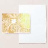 金ゴールドギークマザーボード回路パターン 箔カード (ディスプレー)