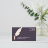 金ゴールドクイルペンパープル公証書採取剤 名刺 (スタンド正面)