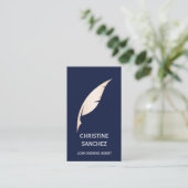 金ゴールドクイルペン公証人選択剤ブルー 名刺 (スタンド正面)