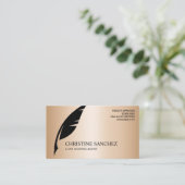 金ゴールドクイルペン公証人選択剤金ゴールド 名刺 (スタンド正面)