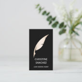 金ゴールドクイルペン公証書焦げエージェントブラック 名刺 (スタンド正面)