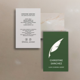 金ゴールドクイルペン公証書用調合剤グリーン 名刺