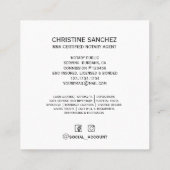 金ゴールドクイルペン移動公証人シン剤グリーン スクエア名刺 (裏面)