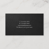 金ゴールドクイル羽根ペン手描き線ブラックリネン 名刺 (裏面)